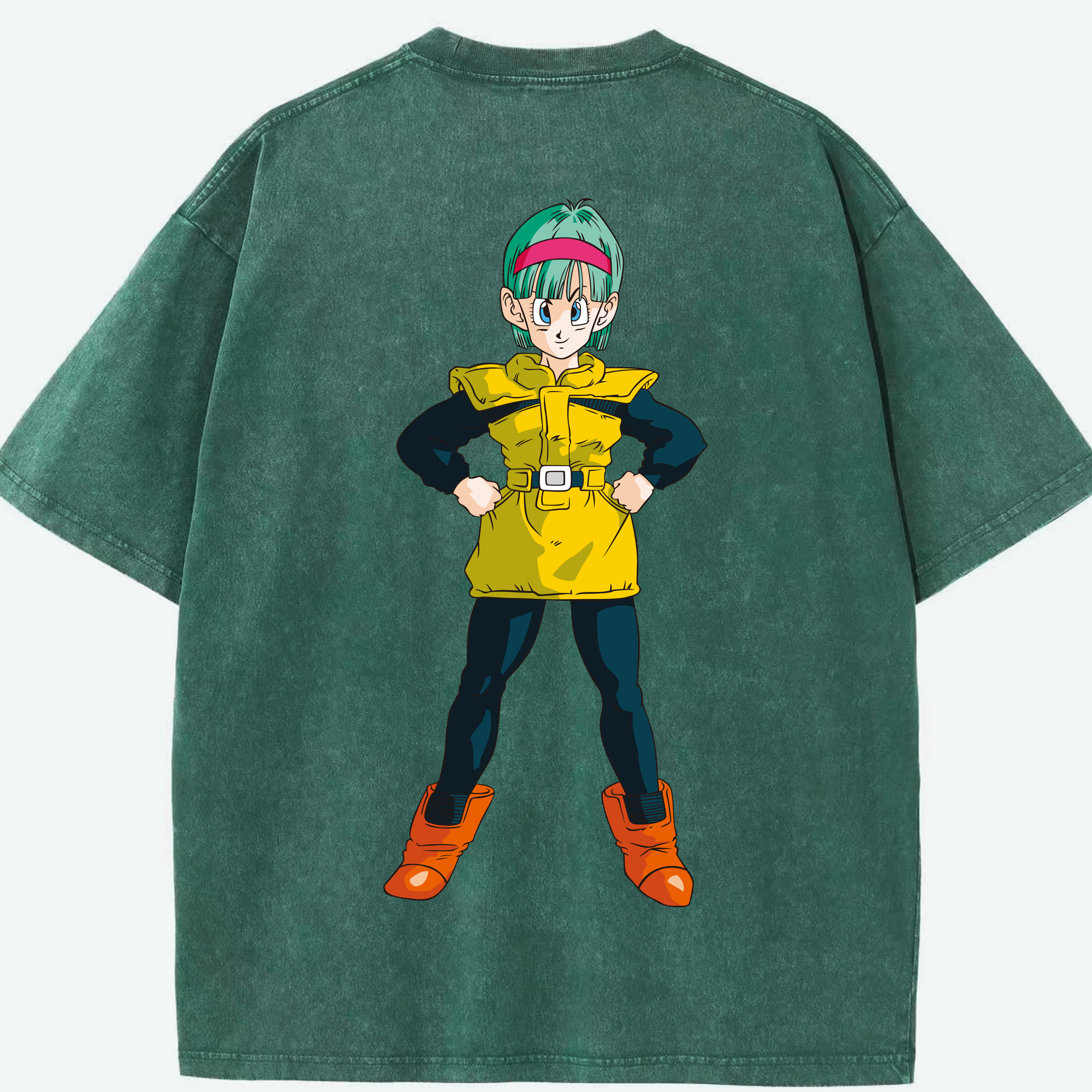 （画像用） ドラゴンボール ブルマ DRAGON BALL Bulma 綿100% ヴィンテージ風 半袖Tシャツ（背面プリント）
